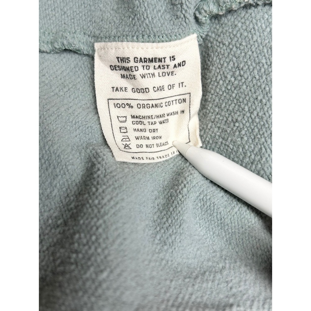 Happy Earth Organic Cotton Ridge Pullover Hoodie Sage Green Tan 3XL - Picture 8 of 8
